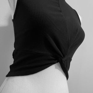 High Neck Scrunched Crop Top